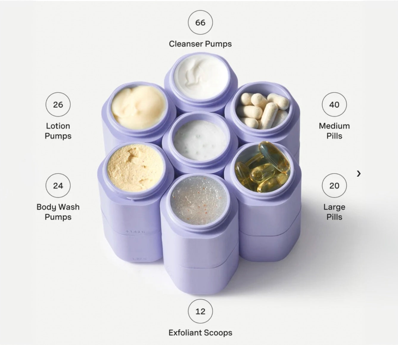 Large holds 2.75 fl oz for products you need more of.